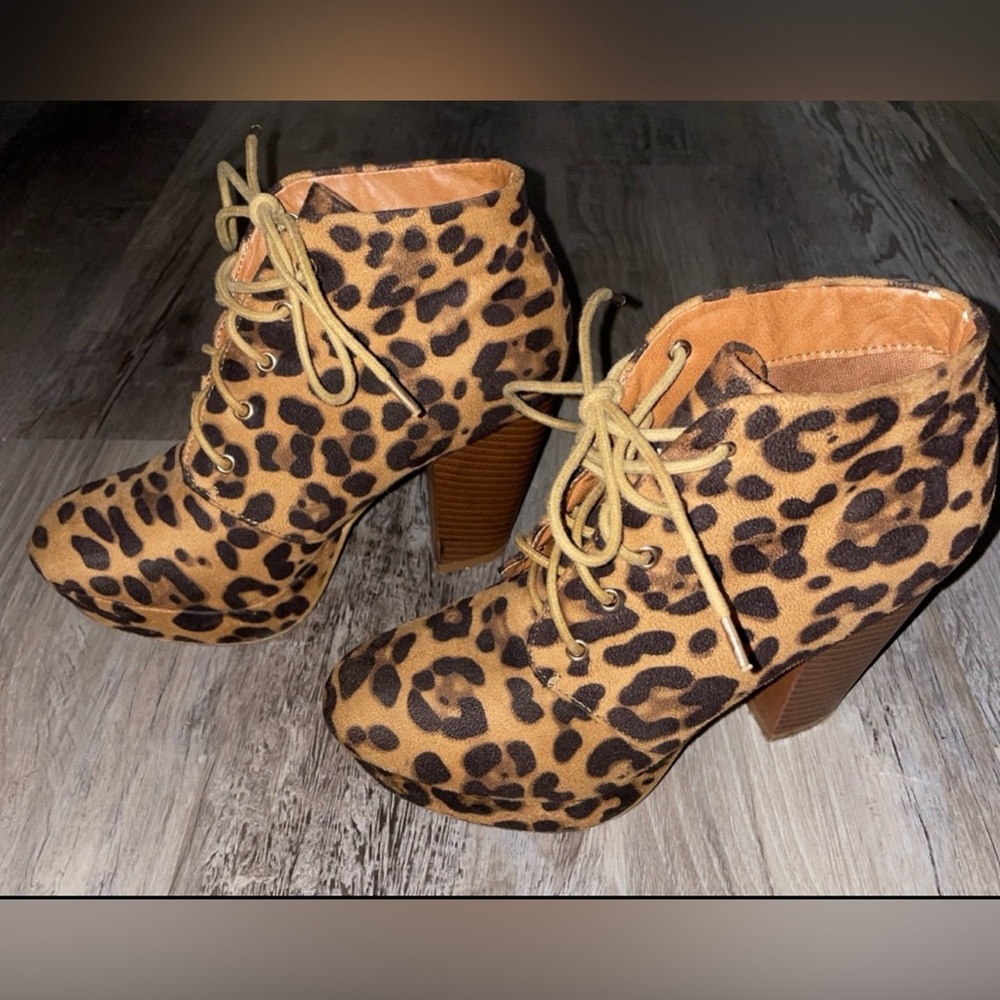 Chunky heel booties